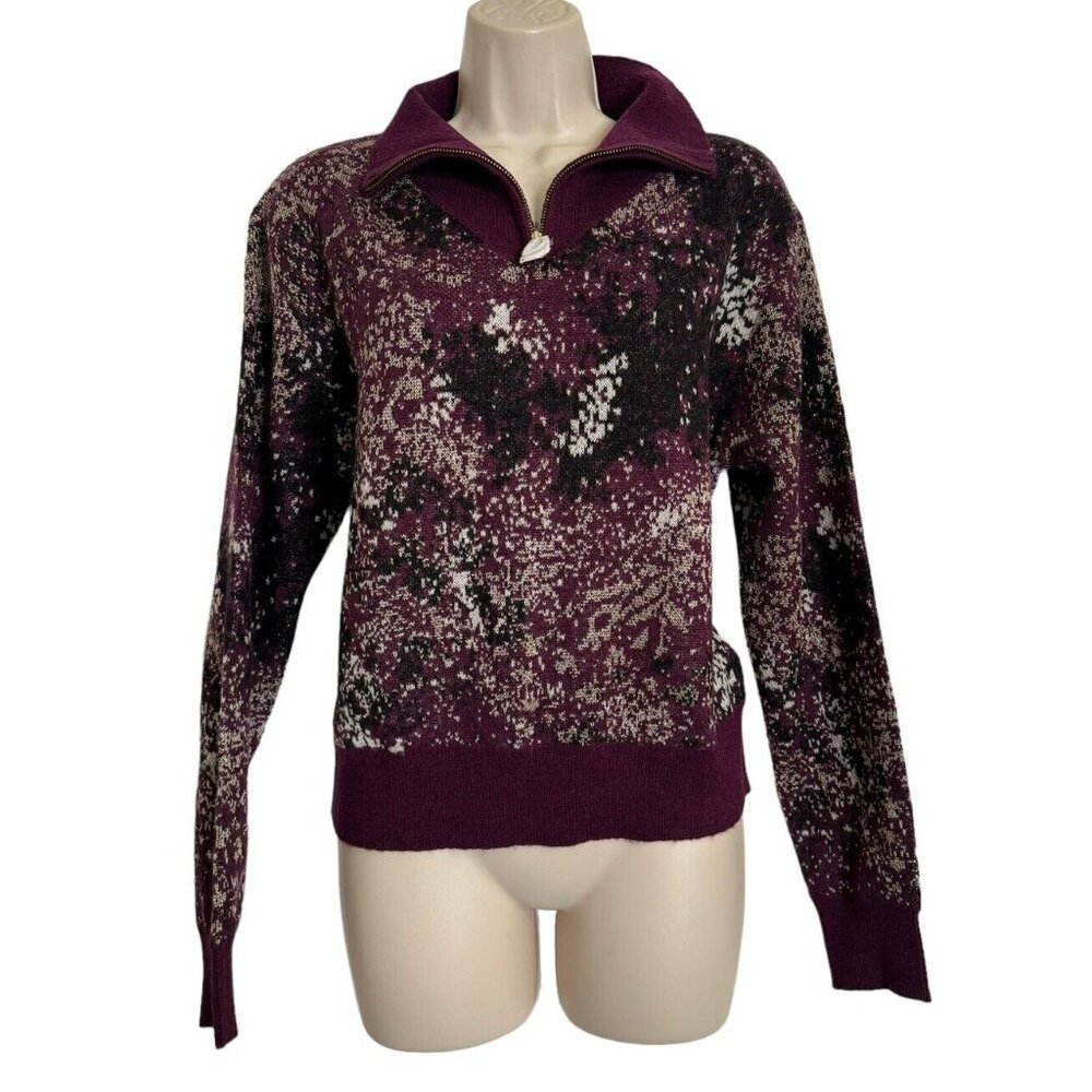 Scotch & Soda Medium Wool Alpaca Blend Half-Zip Pullover Jacquard Sweater NEW